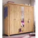 Home Affaire Kleiderschrank »Adele«, (4 Breiten: 92/130/169/207 H/T ca. 191/54 cm), aus massiver Kiefer,Spiegel beim 4-und 5-trg.Schrank, Innenausstattung, beige