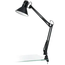 Licht-Erlebnisse Tischleuchte FIRMO Schwarz glänzend Stahl Kunststoff 1x E27 max. 40 Watt | LE28021