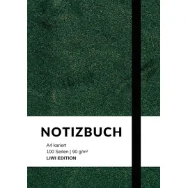 LIWI Literatur- und Wissenschaftsverlag Notizbuch A4 kariert - 100 Seiten Soft Cover grün