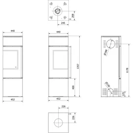 Kratki REN/S Stahl Schwarz/Abdeckplatte Glas