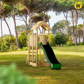 Wickey Spielturm JoyFlyer mit Rutsche und Sandkasten Grün