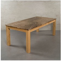 MAGNA Atelier Esstisch VALENCIA mit Marmor Tischplatte, Küchentisch, Unikat, nachhaltig, Naturstein, Oak Wood, 200x100x75cm braun