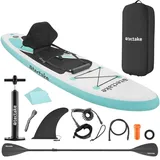 Tectake Stand-Up Paddle Board, 2in1, aus Drop-Stitch Material, Belastbarkeit 200 kg, 288 x 77 x 22,5 cm,