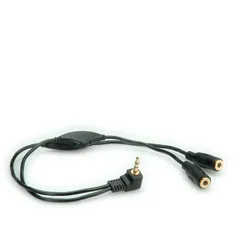 ROLINE Lautsprecher-Y-Kabel, 3,5mm (Stecker, 2x Buchse), mit Volumenregler