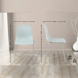 CLP 2er Set Stühle Hardin, stapelbare Gartenstühle, wetterfest und UV-beständig, Outdoor-Stuhl für Balkon, Terrasse und Esszimmer