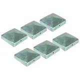 Buri Pfostenkappe Pyramide 71 x 71 mm grau/Metall