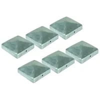 Buri Pfostenkappe Pyramide 71 x 71 mm grau/Metall