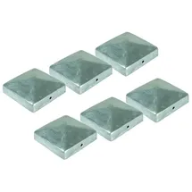 Buri Pfostenkappe Pyramide 71 x 71 mm grau/Metall