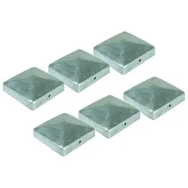 Buri Pfostenkappe Pyramide 71 x 71 mm grau/Metall