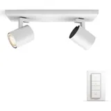 Philips Hue White ambience Runner Doppelspot, Intelligenter Einbaustrahler, Bluetooth/Zigbee, Weiß, LED, Metall, GU10 - Weiß
