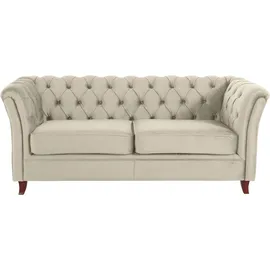 Home Affaire Chesterfield-Sofa Reims Polyester 180 x 76 x 88 cm Beige