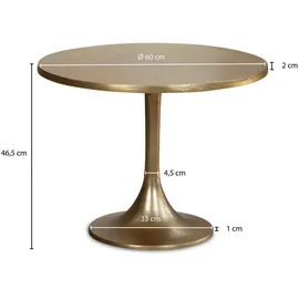 MID.YOU Couchtisch Gold Metall 60 x 60 x 46,5 cm