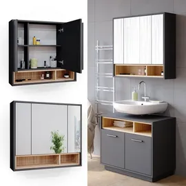 Vicco Spiegelschrank 80 cm anthrazit-eiche