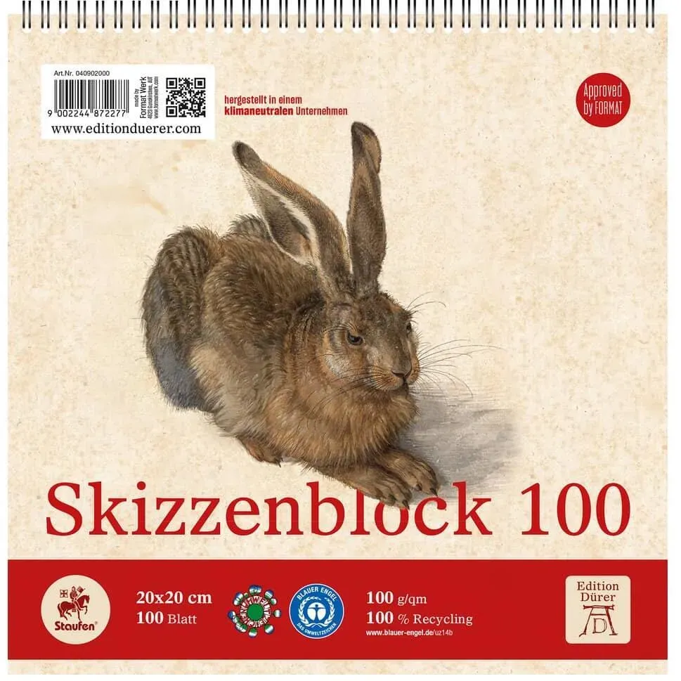 Edition Dürer Skizzenblock 20 x 20 cm 100 Blatt