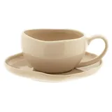 Almina Wave Biscuit Kaffeeservice 12-tlg. beige/braun