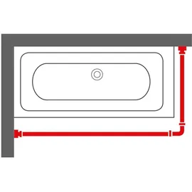 Sealskin Duschvorhangstange U-Form 90 x 90 x 90 cm grau
