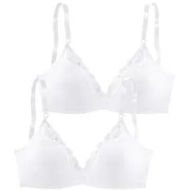 PETITE FLEUR Bralette-BH Damen 2x weiß Gr.70C