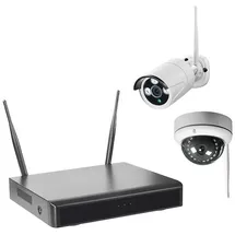 Indexa WLAN-NVR mit 2 Funk-Außenkameras WR100B+WR100D, 4TB HDD WiFi