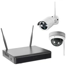 Indexa WLAN-NVR mit 2 Funk-Außenkameras WR100B+WR100D, 4TB HDD WiFi