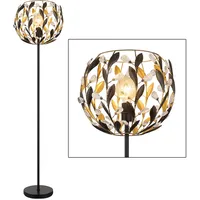 GLOBO Stehleuchte Wohnzimmerlampe Blätter Design Kristalle, 1x E27, DxH