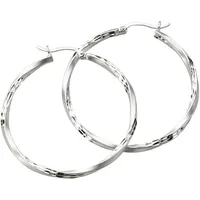 ZEEme Creolen 925 Silber mattiert diamantiert weiß one-size