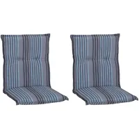 BEO Sitzauflage Niedriglehner Tissa 2er-Set Blau-Grau