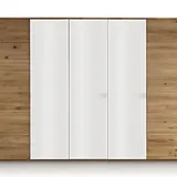 Massivholz »Wild« Drehtürenschrank weiß Drehtürenschrank / 3-türig / 185,1 x 60,4 x 218,5 cm / Weiß