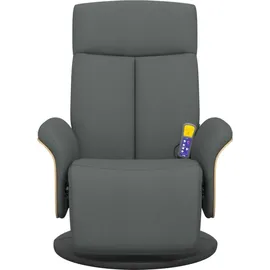 vidaXL Massagesessel mit Fußteil Dunkelgrau Stoff - Grau