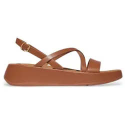 Fitflop für Damen. IY3-C15 Mode Braune Ledersandalen (39), 3 bis 5 cm, Schnalle, Lässig