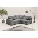 Mr. Couch Ecksofa MR. COUCH "Hilla L-Form", grau (graphit), B:227cm H:68cm T:190cm, Novaclean Avanti (100% Polyester), Sofas, Ecksofa, Mit Federkern, wahlweise mit Bettfunktion und Taschenfederkern