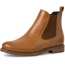 TAMARIS Chelseaboots TAMARIS, Damen, Gr. 36, braun (braun used), Kalbsleder, schimmernd, unifarben, Schuhe Chelseaboots, Businessschuh, Chelsea Boot im klassischen Look, schmale Form