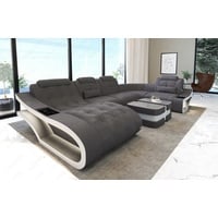 Sofa Dreams Wohnlandschaft Polster Stoff Sofa Elegante A - U Form Stoffsofa Couch, wahlweise mit Bettfunktion grau