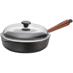 Skeppshult Servierpfanne 25 cm mit Glasdeckel - Holzgriff aus schwedischer Buche...