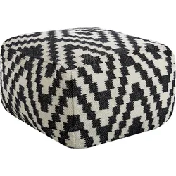 Pouf KNIDOS Schwarz-Weiß 56 cm 56 cm