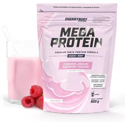 Mega Protein Himbeere-Joghurt, Eiweißshake Proteinpulver mit Whey & Casein, 500 500g