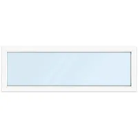 Fenster 180x60 cm, Kunststoff Profil aluplast IDEAL® 4000, Weiß, 1800x600 mm, einteilig festverglast, 2-fach Verglasung, individuell konfigurieren