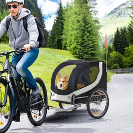 PawHut Hundeanhänger weiß/schwarz