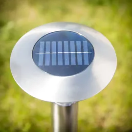 LINDBY Solarleuchte Edelstahl 66 cm 1er Set grau