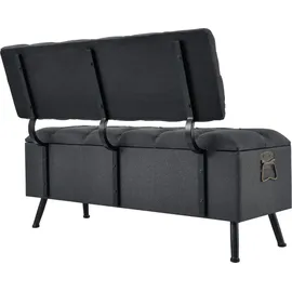 [en.casa] Sitzbank Malmöhus Dunkelgrau 110 x 48 x 75 cm