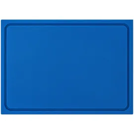 morleos Muvell Schneidebrett Kunststoff HDPE500 | blau 35x25x2 cm | Schneidbrett | Gastro Profi HACCP Fisch Küchenbrett | 1 Seite mit Saftrinne |