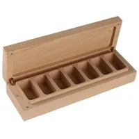 KookuLEE Pillendose aus natürlichem Takubi-Holz, 7 Fächer, große Medikamentendose, einfach drehen, Sie können die Pillen erhalten, die Sie wollen, auch als Schmuckkästchen