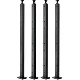 Vevor Kabelgeländerpfosten, 4er-Pack, 914x50,8x50,8 mm, vorgebohrte horizontale Löcher, Edelstahl SUS304, gebogene horizontale Halterung, für Handlauf, Balustrade, schwarz, 4JZLGZXHS914MY65M001V0