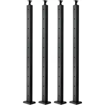 Vevor Kabelgeländerpfosten, 4er-Pack, 914x50,8x50,8 mm, vorgebohrte horizontale Löcher, Edelstahl SUS304, gebogene horizontale Halterung, für Handlauf, Balustrade, schwarz, 4JZLGZXHS914MY65M001V0