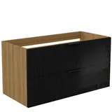 duschspa Waschtisch Unterschrank Waschtischunterschrank Waschbeckenunterschrank Badschrank, 50-120cm Hängeschrank, Matt / Hochglanz schwarz 99 cm x 52 cm x 46.3 cm