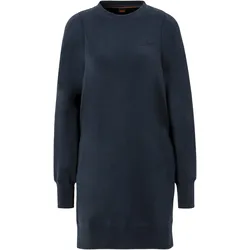 Sweatkleid BOSS ORANGE "C_Elements", Damen, Gr. M, N-Gr, blau (dunkelblau 404), Jersey, Obermaterial: 48% Polyester, 44% Modal, 8% Elasthan, unifarben, modisch, relaxed fit, hoch geschlossener Ausschnitt, Langarm eingesetzt Bündchen, Kleider, mit Logoschriftzug in Handschrift Optik