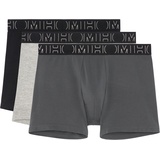 HOM Long Boxer Briefs 3er Pack Patrick 405769/T017, Grau,Schwarz,