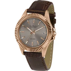 Quarzuhr JACQUES LEMANS "La Passion", dunkelbraun, braun, Armbanduhren, Damen, Armbanduhr, Damenuhr, Lederarmband, analog, Datum, Leuchtindex