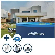 Waterman Stahlwandpool Set rund 450 x 120 cm