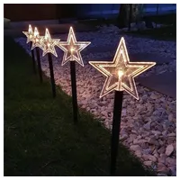 FHS International Lichterkette Kunststoff 0,24 m 5er Set warmweiß mit Timer schwarz