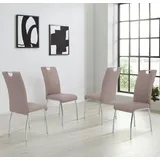 Esszimmerstuhl HELA "Andrea", braun (cappuccino, silberfarben), B:43cm H:100cm T:64cm, 97% Polyurethan, 3% Baumwolle;Kunstleder, Stühle, Esszimmerstuhl, 2 oder 4 Stück